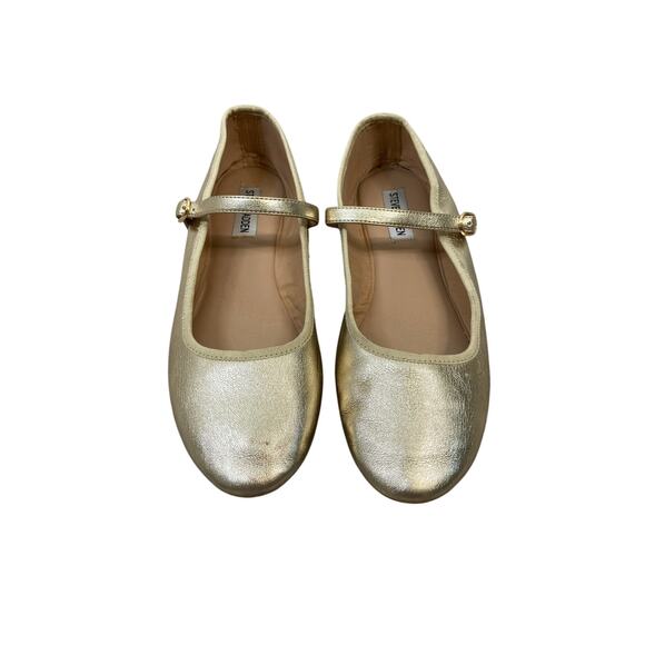 Steve Madden Violette Faux Leather Ballet Flats Slip On Ballerina Gold Size 8.5M - Picture 2 of 11